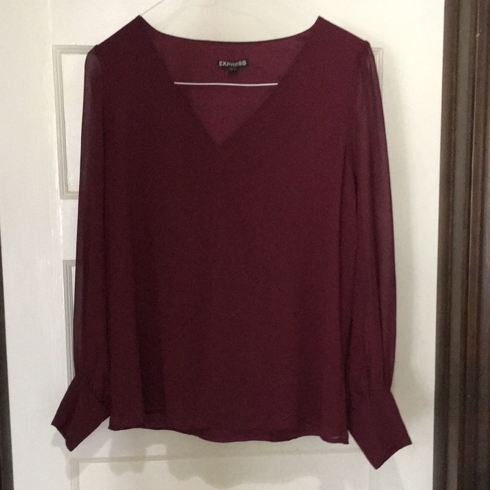 Express womens dress shirt maroon/burgundy